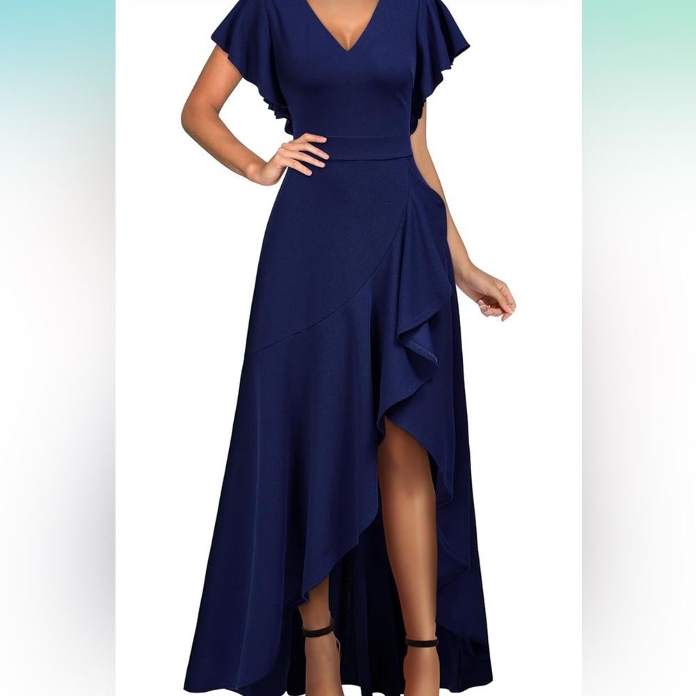 Miusol Women's Asymmetrical Dress in Navy Blue